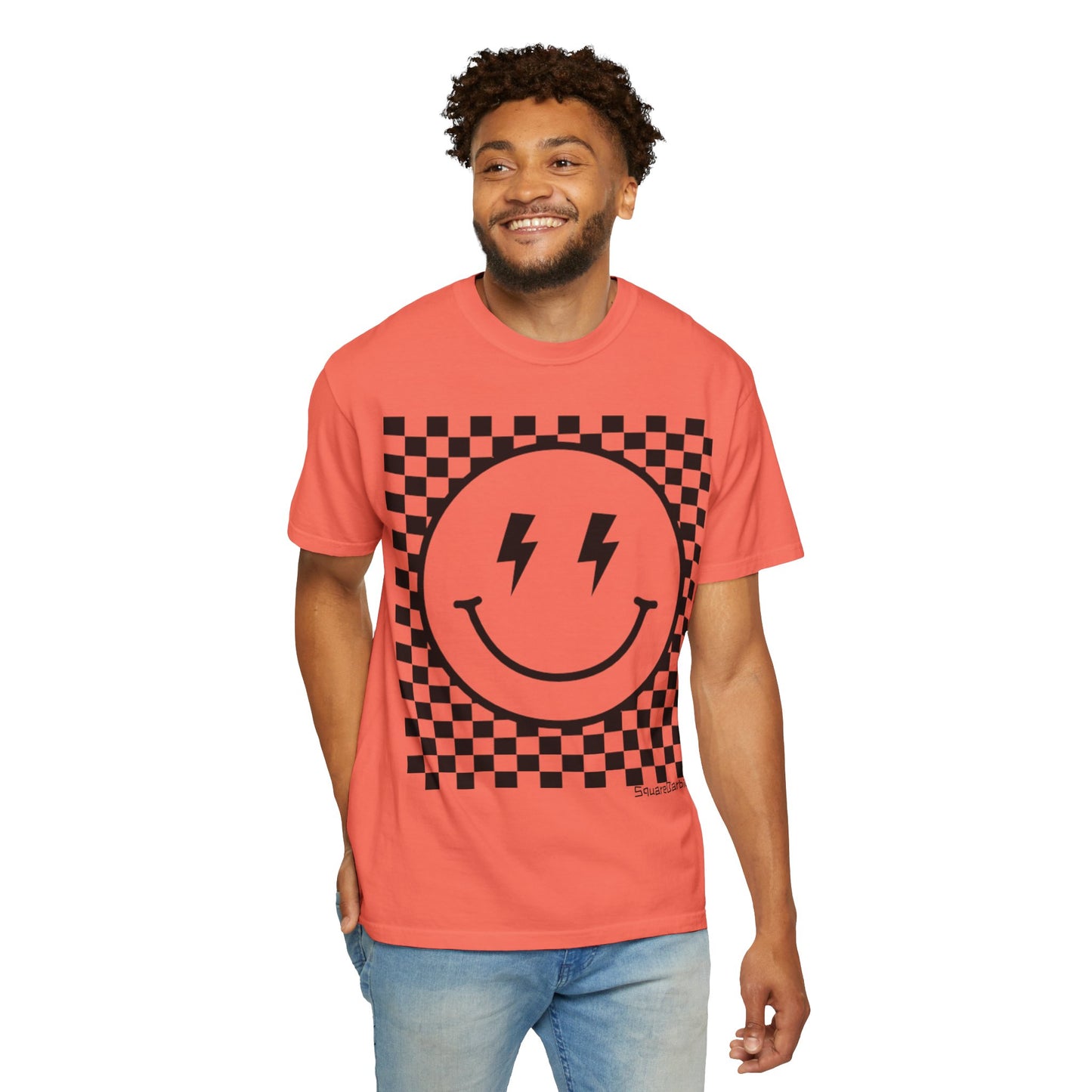 Retro Smiley Groovy Shirt | Checkered Shirt | Groovy Retro Tee | Trendy Aesthetic | Comfort Colors Graphic Tee | Vintage-inspired Graphic Shirt - Chop'D Ratz Garage