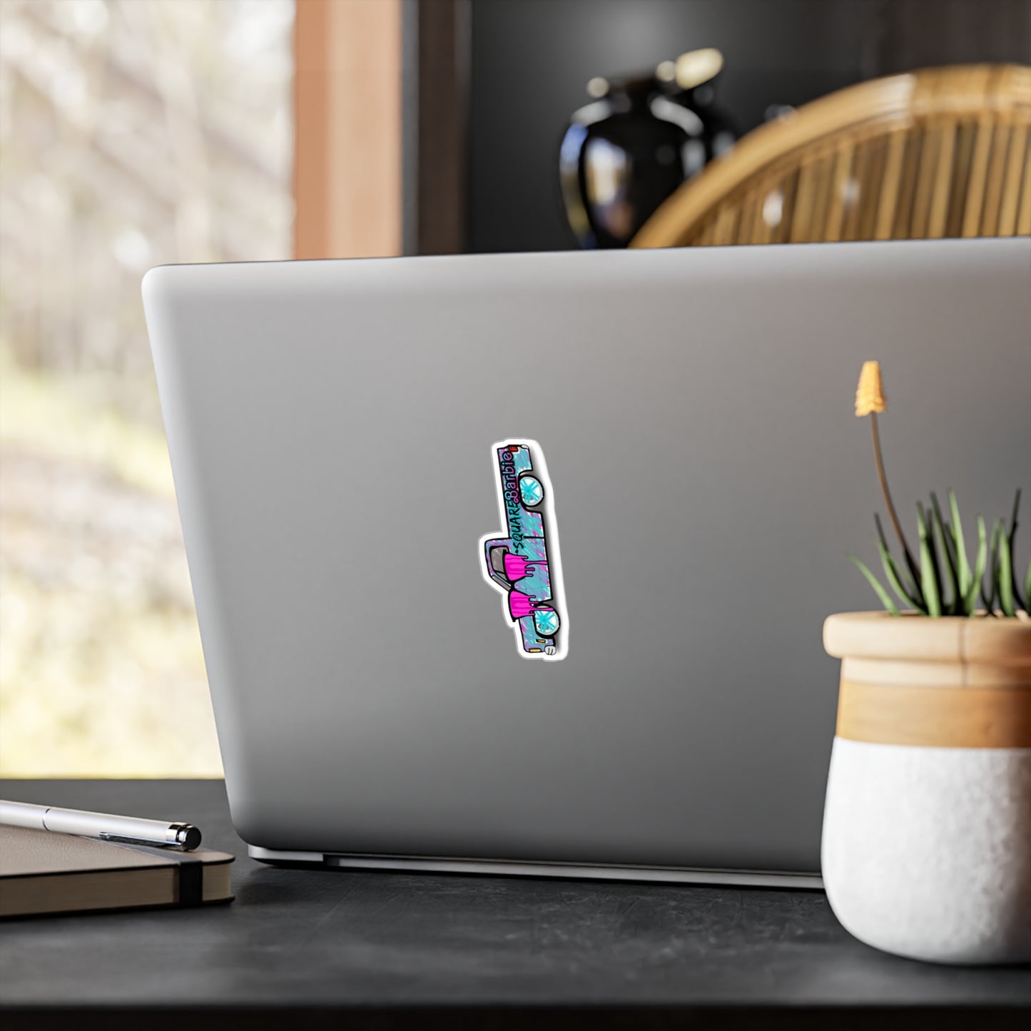 Cool SquareBarbie Kiss-Cut Vinyl Decal - Trendy Stickers for Car, Laptop & More C10 Truck Pink Teal - Chop'D Ratz Garage