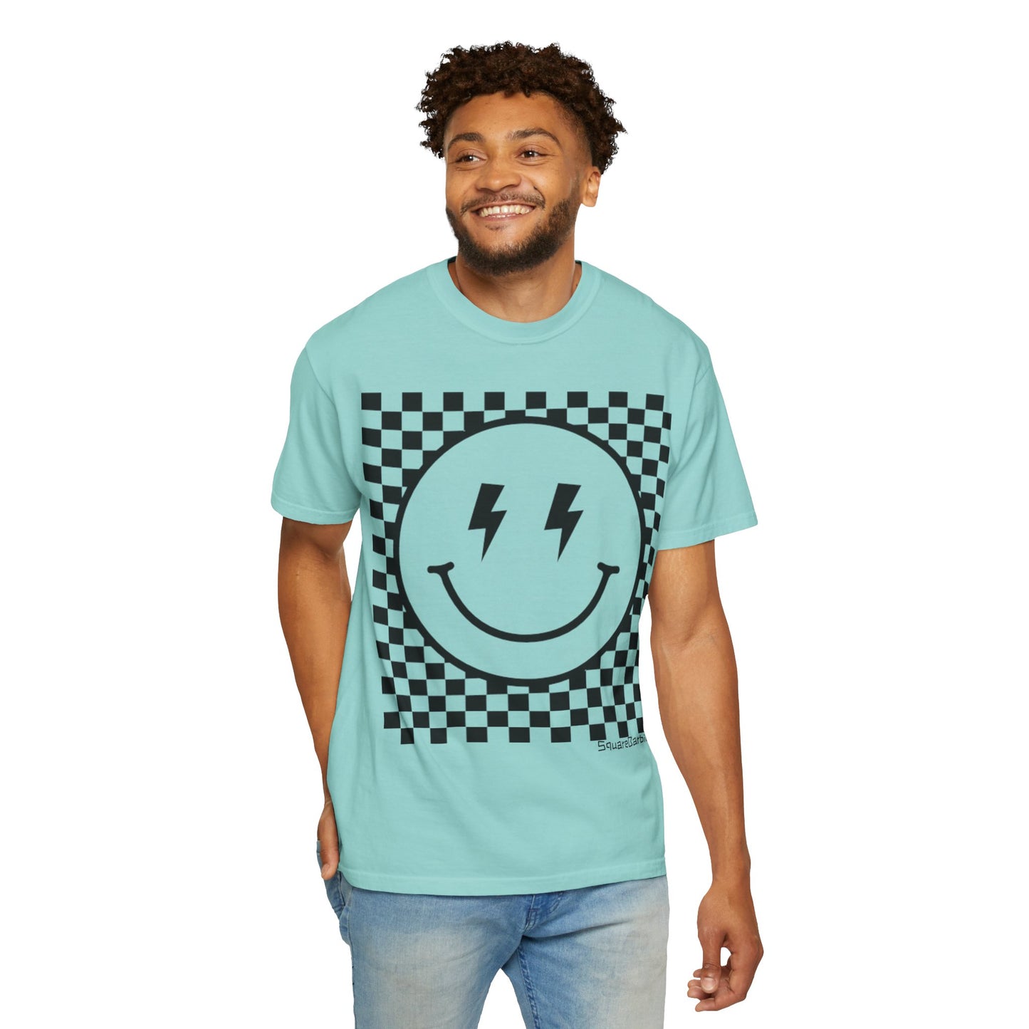 Retro Smiley Groovy Shirt | Checkered Shirt | Groovy Retro Tee | Trendy Aesthetic | Comfort Colors Graphic Tee | Vintage-inspired Graphic Shirt - Chop'D Ratz Garage
