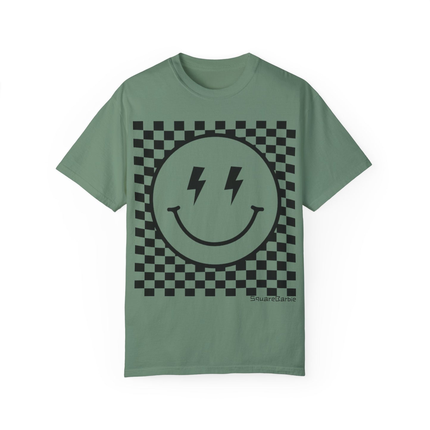 Retro Smiley Groovy Shirt | Checkered Shirt | Groovy Retro Tee | Trendy Aesthetic | Comfort Colors Graphic Tee | Vintage-inspired Graphic Shirt - Chop'D Ratz Garage