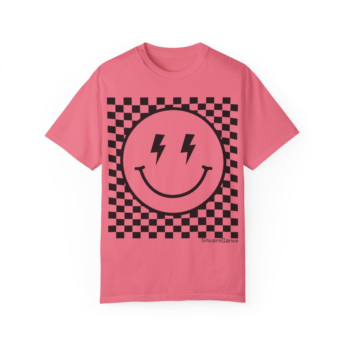 Retro Smiley Groovy Shirt | Checkered Shirt | Groovy Retro Tee | Trendy Aesthetic | Comfort Colors Graphic Tee | Vintage-inspired Graphic Shirt - Chop'D Ratz Garage