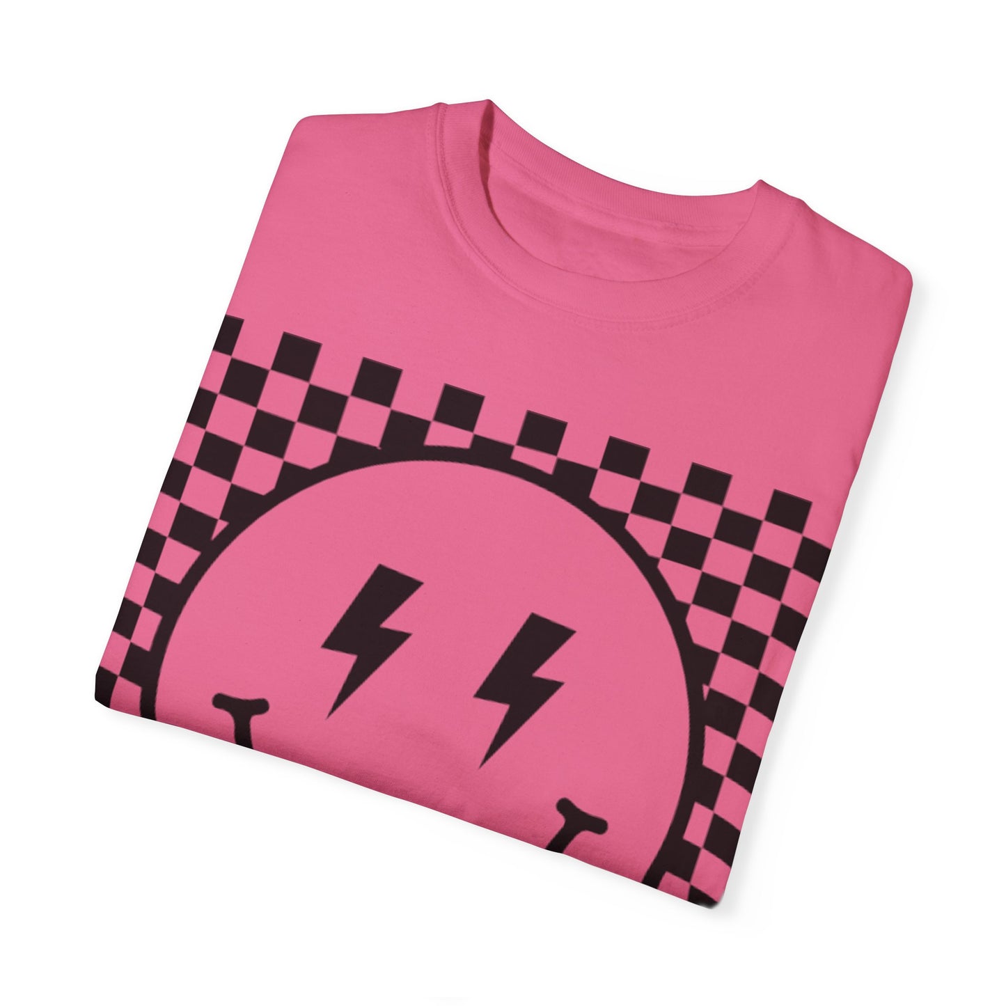 Retro Smiley Groovy Shirt | Checkered Shirt | Groovy Retro Tee | Trendy Aesthetic | Comfort Colors Graphic Tee | Vintage-inspired Graphic Shirt - Chop'D Ratz Garage