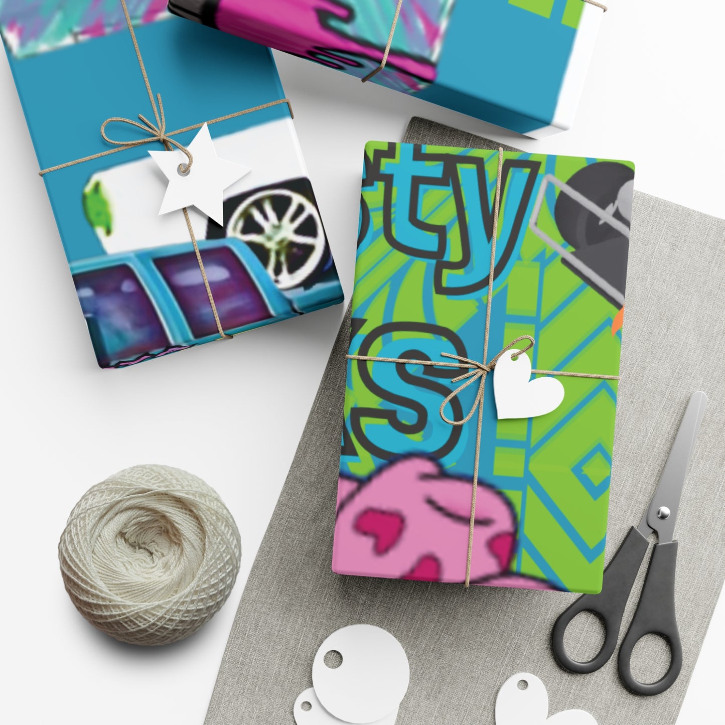 THE TRUSTY TRUCKS Gift Wrapping Paper 30"x72" - Chop'D Ratz Garage