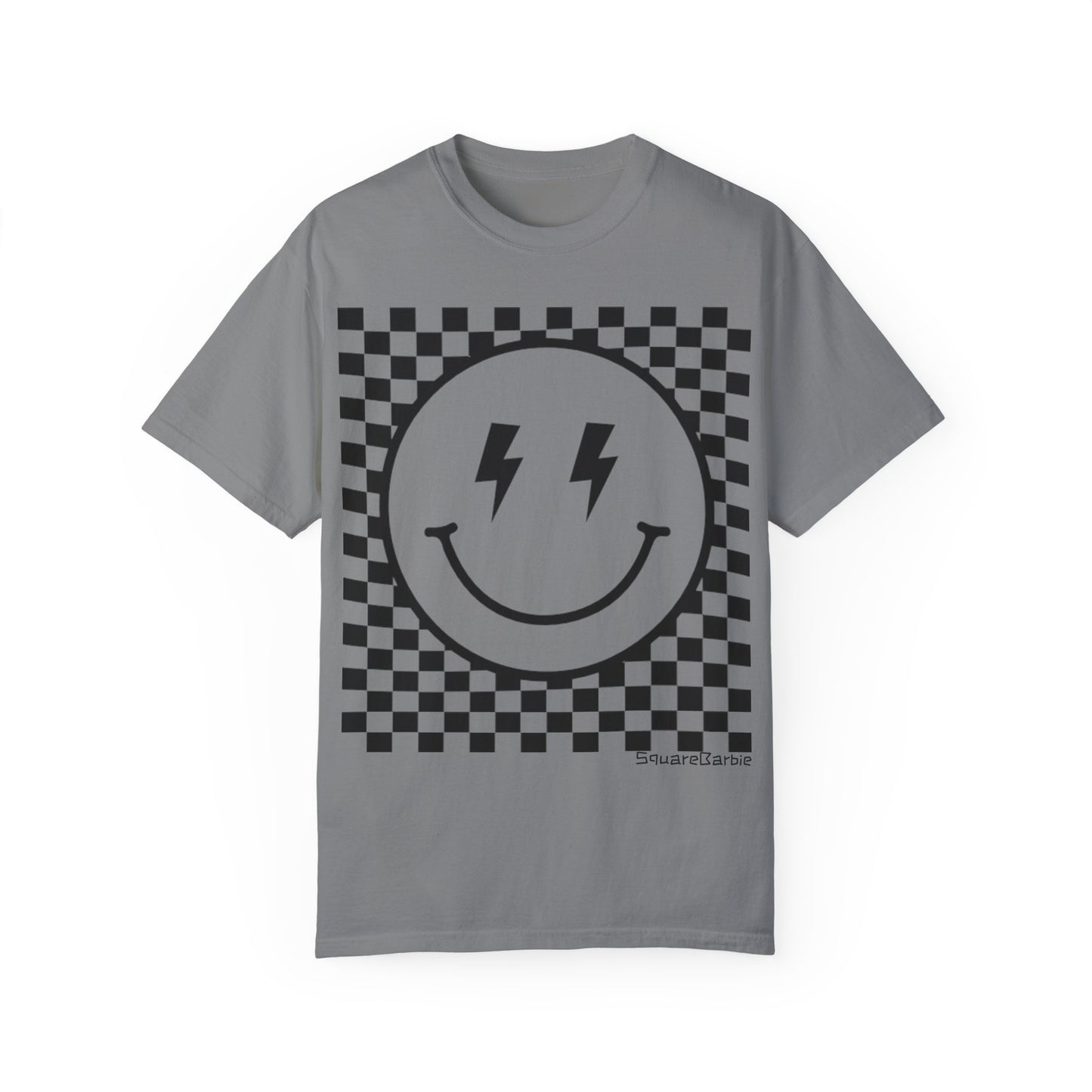 Retro Smiley Groovy Shirt | Checkered Shirt | Groovy Retro Tee | Trendy Aesthetic | Comfort Colors Graphic Tee | Vintage-inspired Graphic Shirt - Chop'D Ratz Garage