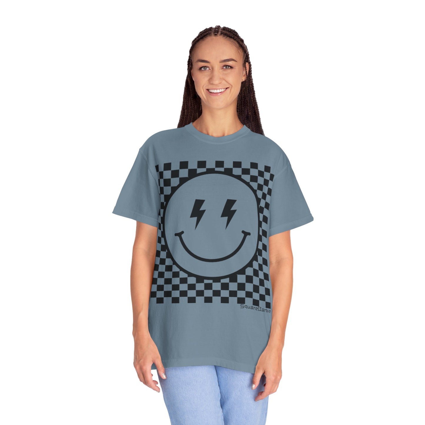 Retro Smiley Groovy Shirt | Checkered Shirt | Groovy Retro Tee | Trendy Aesthetic | Comfort Colors Graphic Tee | Vintage-inspired Graphic Shirt - Chop'D Ratz Garage