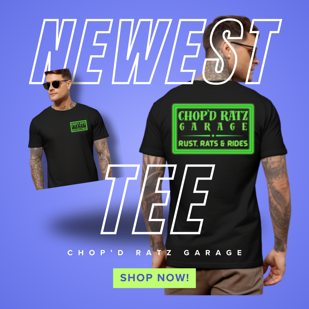 RUST RATS RIDES - CRG T-Shirt, Vintage Style Tee, Unisex, Gearhead Auto Enthusiast Apparel, Gift for Mechanic, Casual Wear - Chop'D Ratz Garage