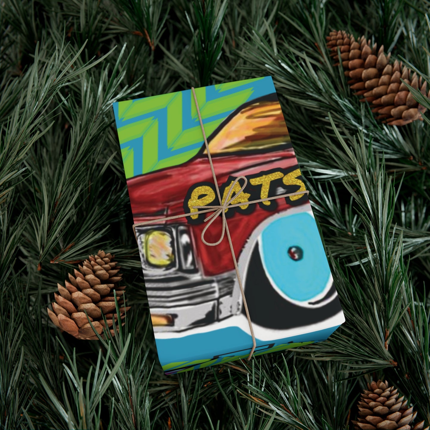 THE TRUSTY TRUCKS Gift Wrapping Paper 30"x72" - Chop'D Ratz Garage