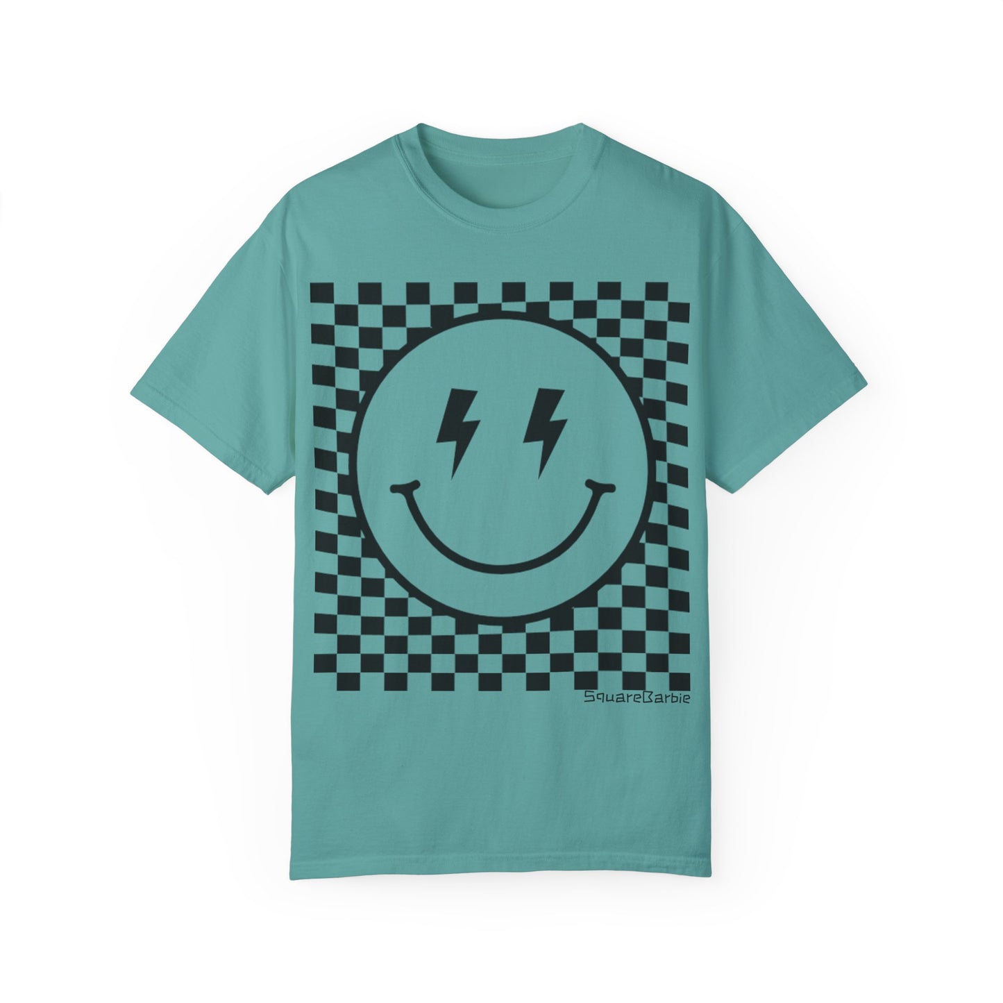Retro Smiley Groovy Shirt | Checkered Shirt | Groovy Retro Tee | Trendy Aesthetic | Comfort Colors Graphic Tee | Vintage-inspired Graphic Shirt - Chop'D Ratz Garage