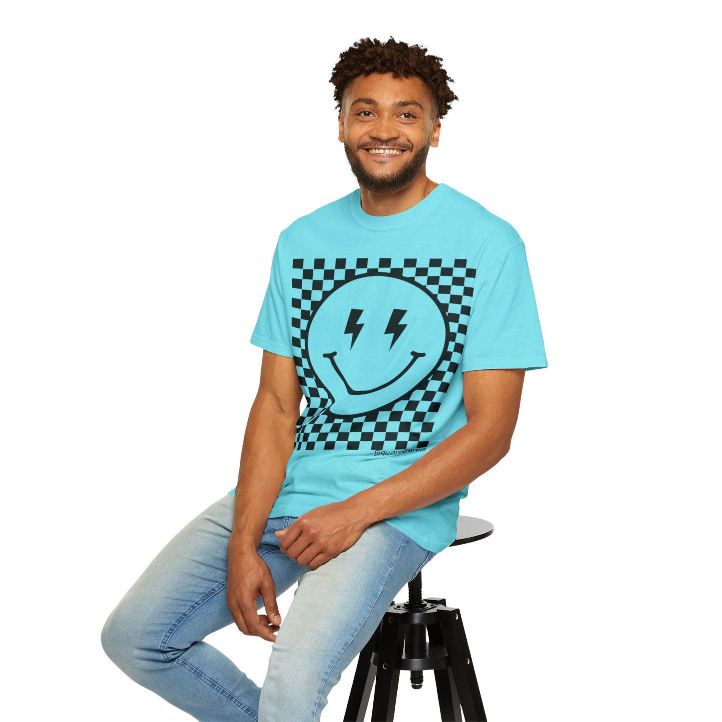 Retro Smiley Groovy Shirt | Checkered Shirt | Groovy Retro Tee | Trendy Aesthetic | Comfort Colors Graphic Tee | Vintage-inspired Graphic Shirt - Chop'D Ratz Garage