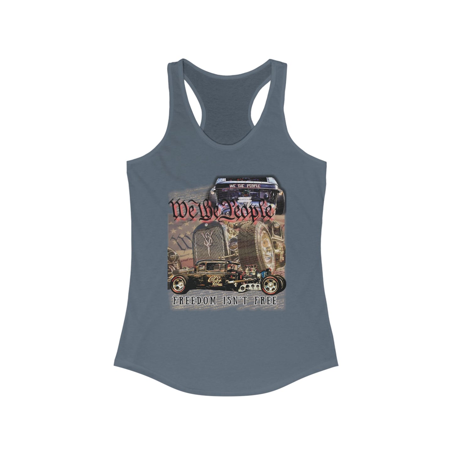 THE HEGG Rat Rod Patriotic Freedom Isn't Free Women’s Racerback Tank Top