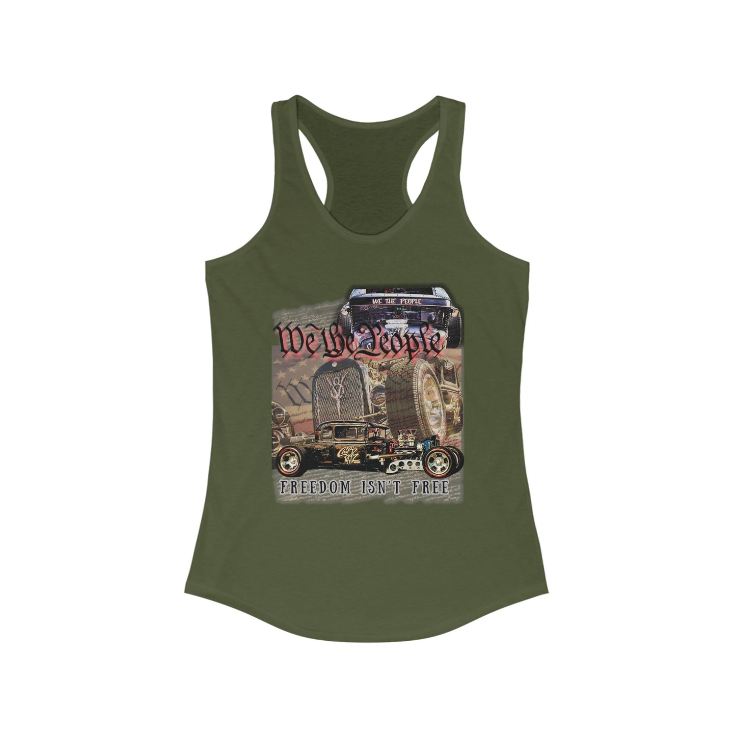 THE HEGG Rat Rod Patriotic Freedom Isn't Free Women’s Racerback Tank Top