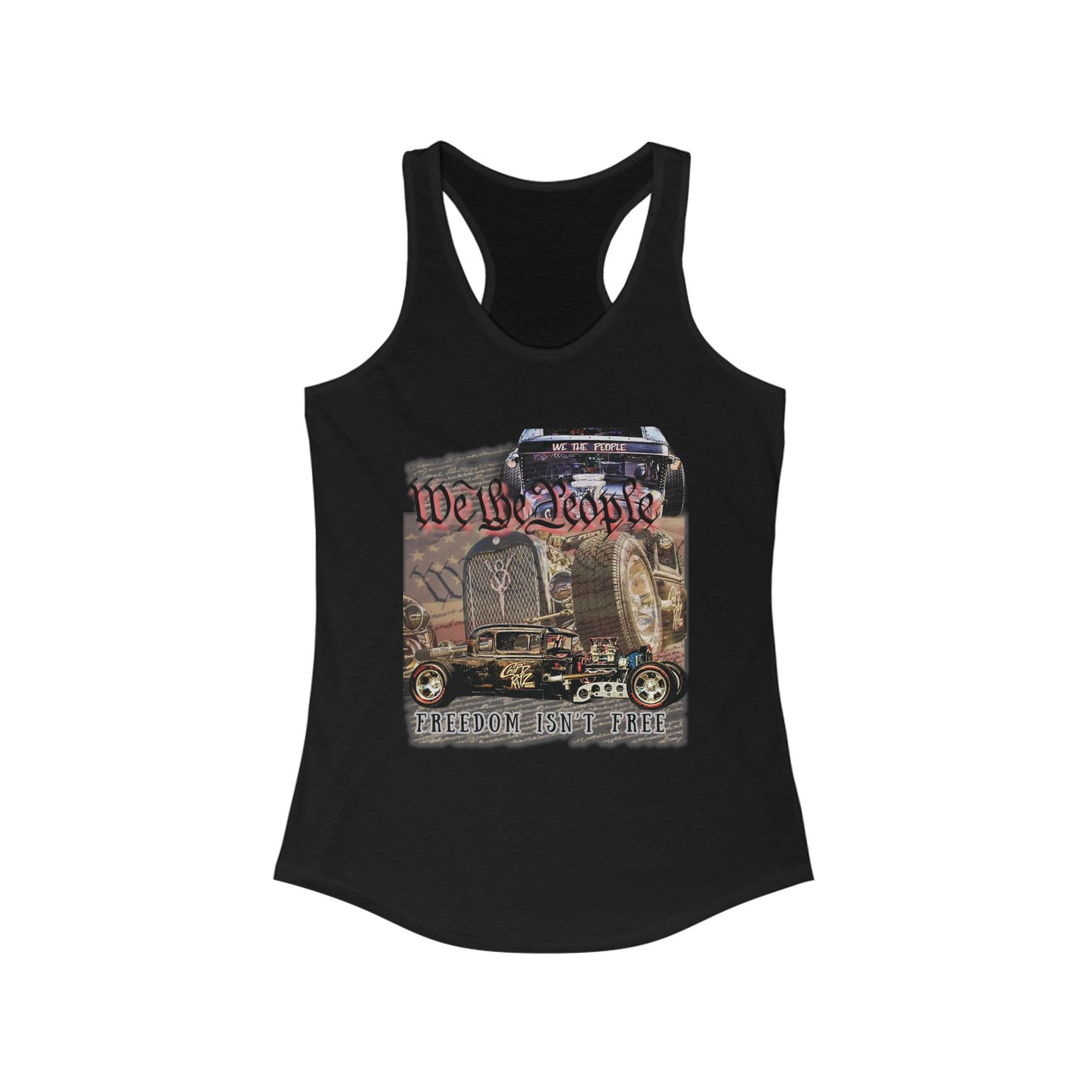 THE HEGG Rat Rod Patriotic Freedom Isn't Free Women’s Racerback Tank Top