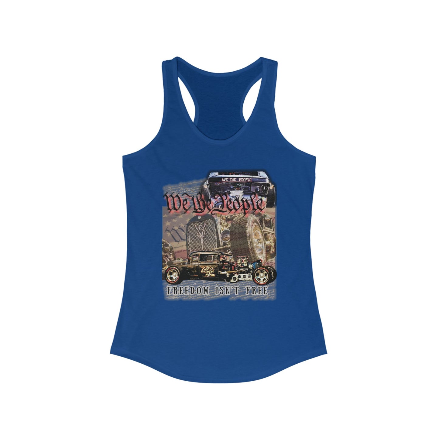 THE HEGG Rat Rod Patriotic Freedom Isn't Free Women’s Racerback Tank Top