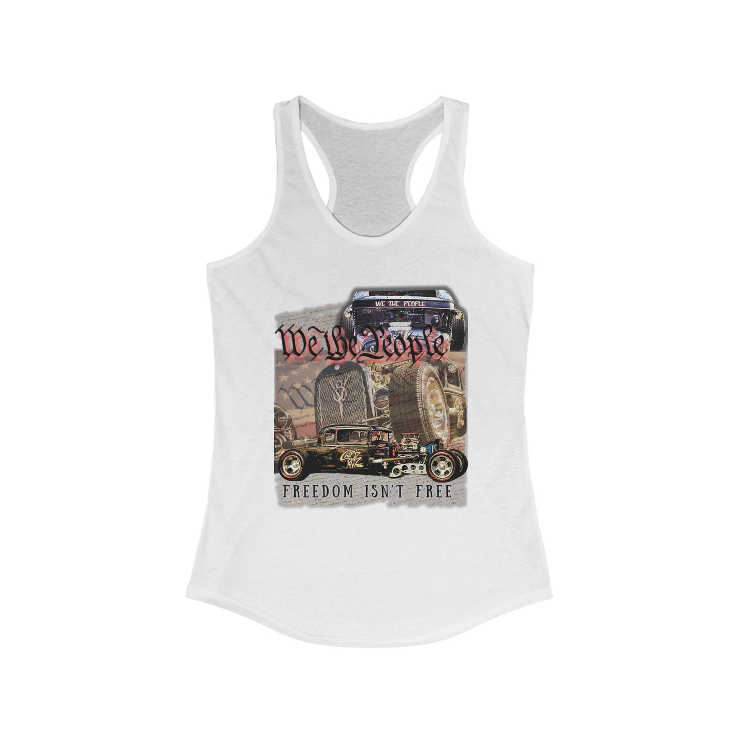 THE HEGG Rat Rod Patriotic Freedom Isn't Free Women’s Racerback Tank Top