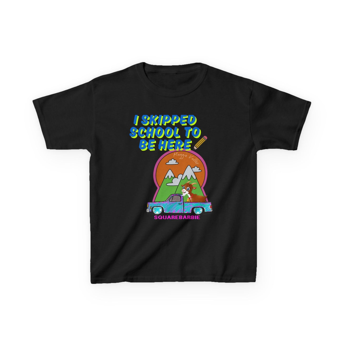 Design 2 SquareBarbie Mini Nats Funny Kids Tee - 'I Skipped School to Be Here' Graphic Shirt - Chop'D Ratz Garage