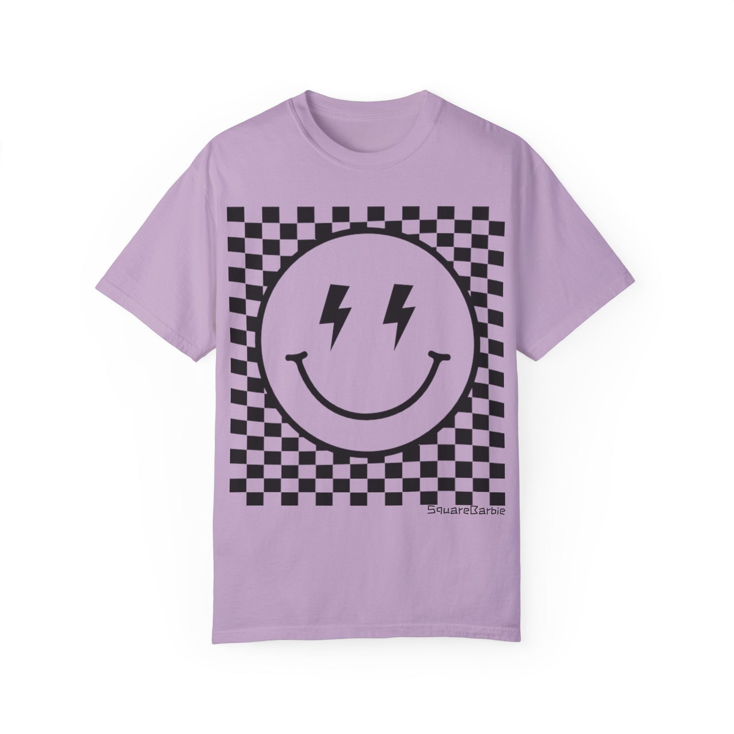 Retro Smiley Groovy Shirt | Checkered Shirt | Groovy Retro Tee | Trendy Aesthetic | Comfort Colors Graphic Tee | Vintage-inspired Graphic Shirt - Chop'D Ratz Garage