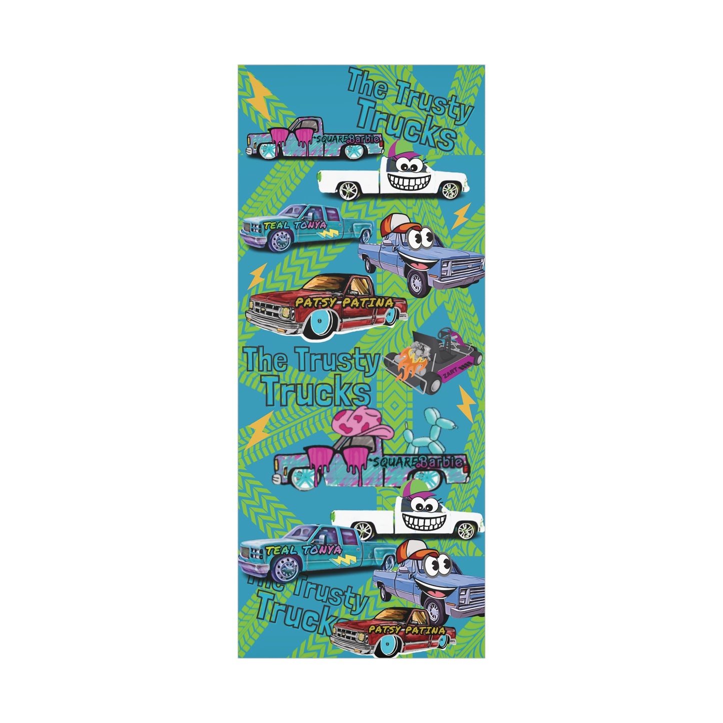 THE TRUSTY TRUCKS Gift Wrapping Paper 30"x72" - Chop'D Ratz Garage
