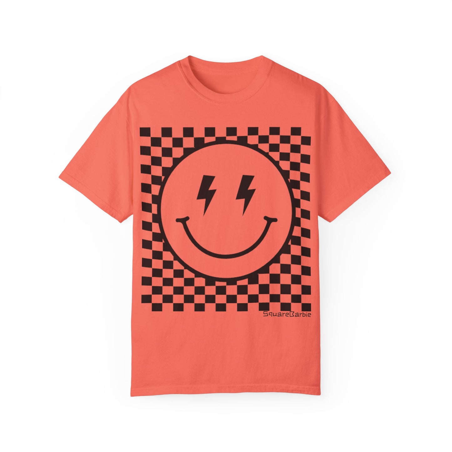 Retro Smiley Groovy Shirt | Checkered Shirt | Groovy Retro Tee | Trendy Aesthetic | Comfort Colors Graphic Tee | Vintage-inspired Graphic Shirt - Chop'D Ratz Garage