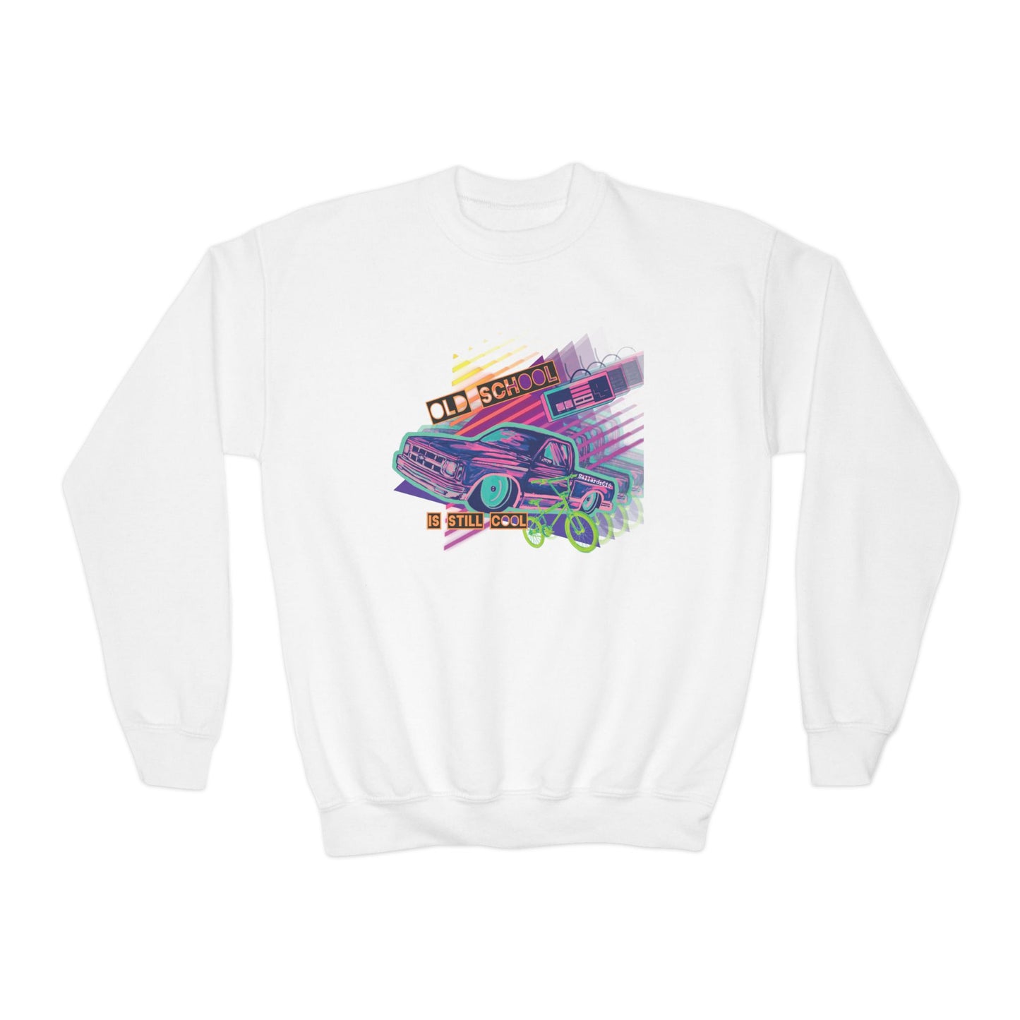 OLD SCHOOL COOL Kids Crewneck Sweatshirt - Chop'D Ratz Garage
