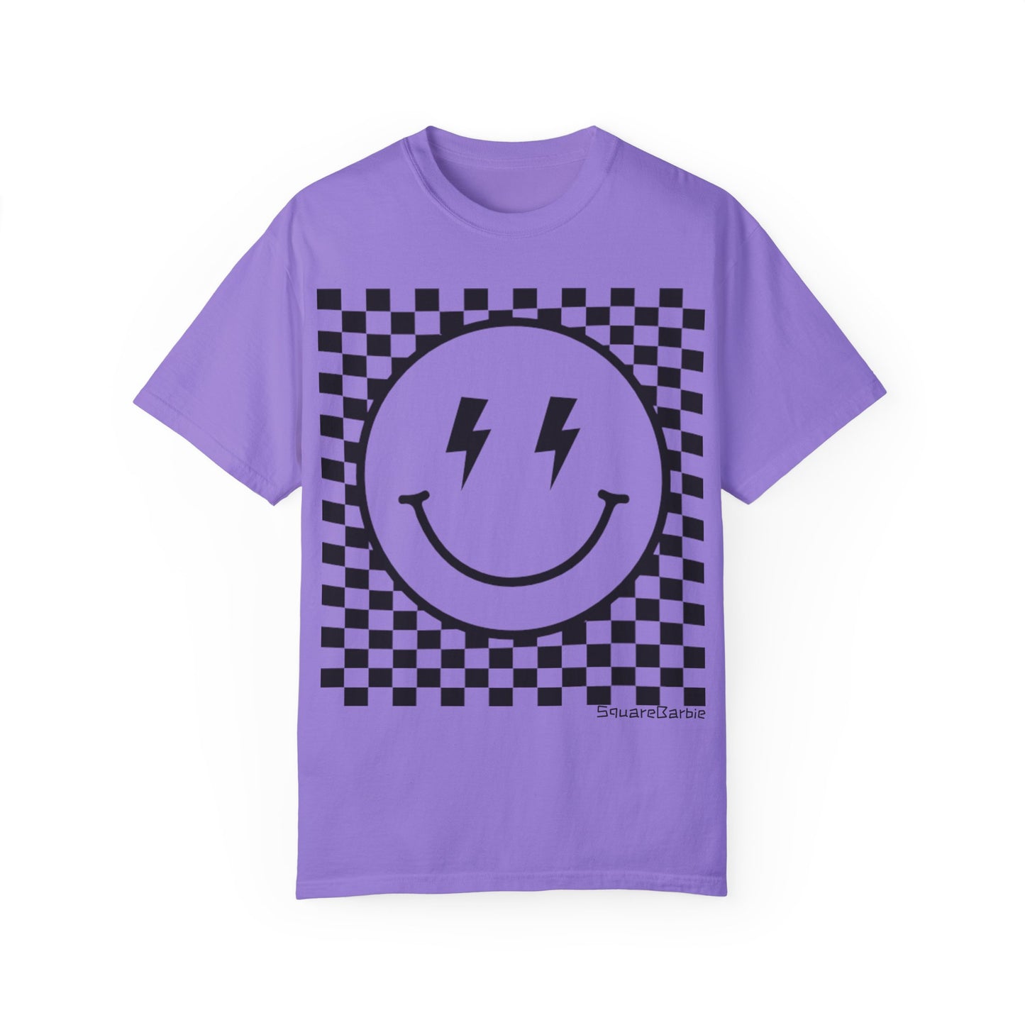 Retro Smiley Groovy Shirt | Checkered Shirt | Groovy Retro Tee | Trendy Aesthetic | Comfort Colors Graphic Tee | Vintage-inspired Graphic Shirt - Chop'D Ratz Garage