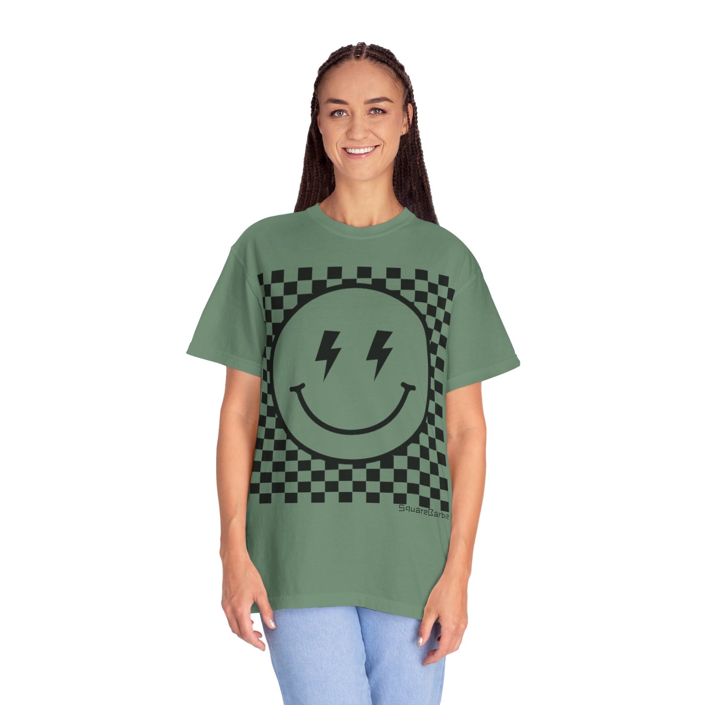 Retro Smiley Groovy Shirt | Checkered Shirt | Groovy Retro Tee | Trendy Aesthetic | Comfort Colors Graphic Tee | Vintage-inspired Graphic Shirt - Chop'D Ratz Garage