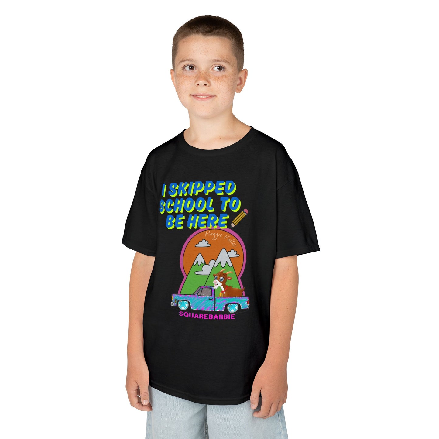 Design 2 SquareBarbie Mini Nats Funny Kids Tee - 'I Skipped School to Be Here' Graphic Shirt - Chop'D Ratz Garage