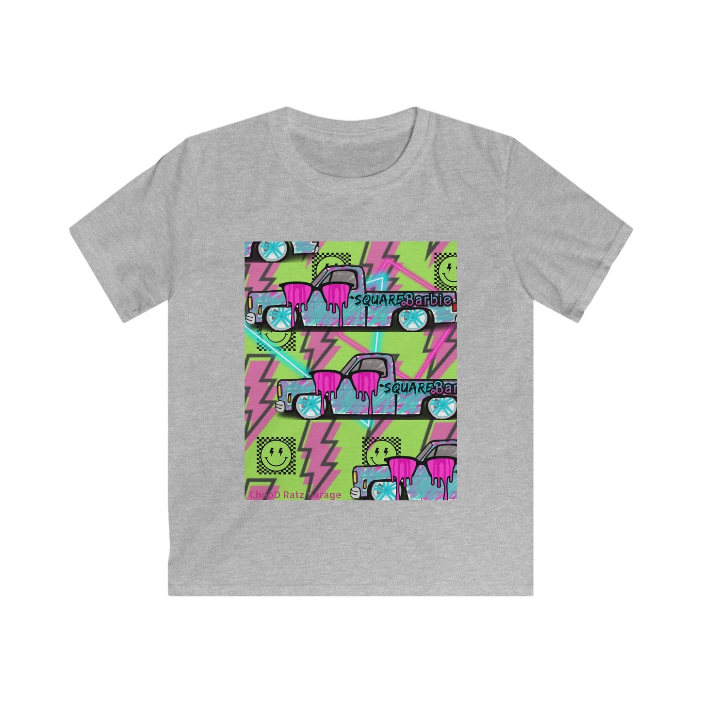 SQUAREBARBIE Retro Kids Softstyle Tee - Chop'D Ratz Garage