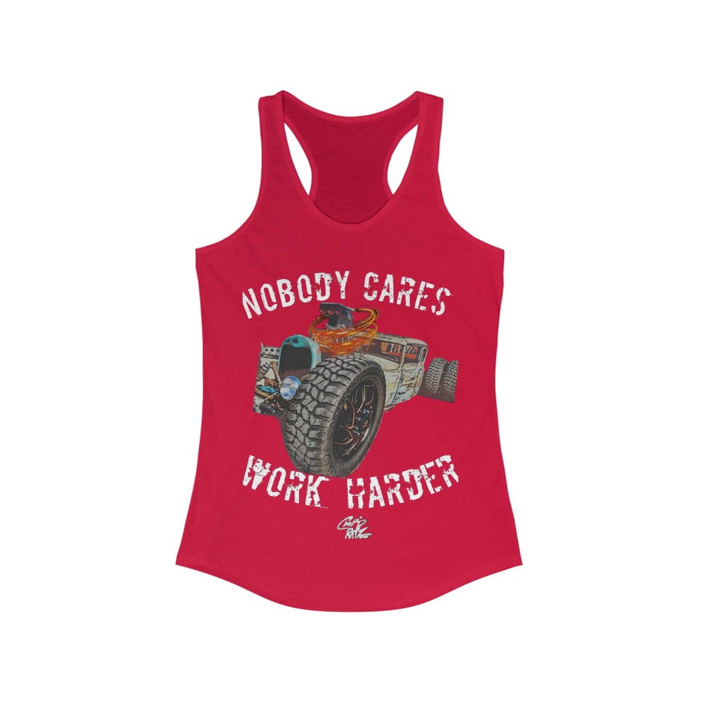 NOBODY CARES RATROD Women's Racerback Tank - Chop'D Ratz Garage