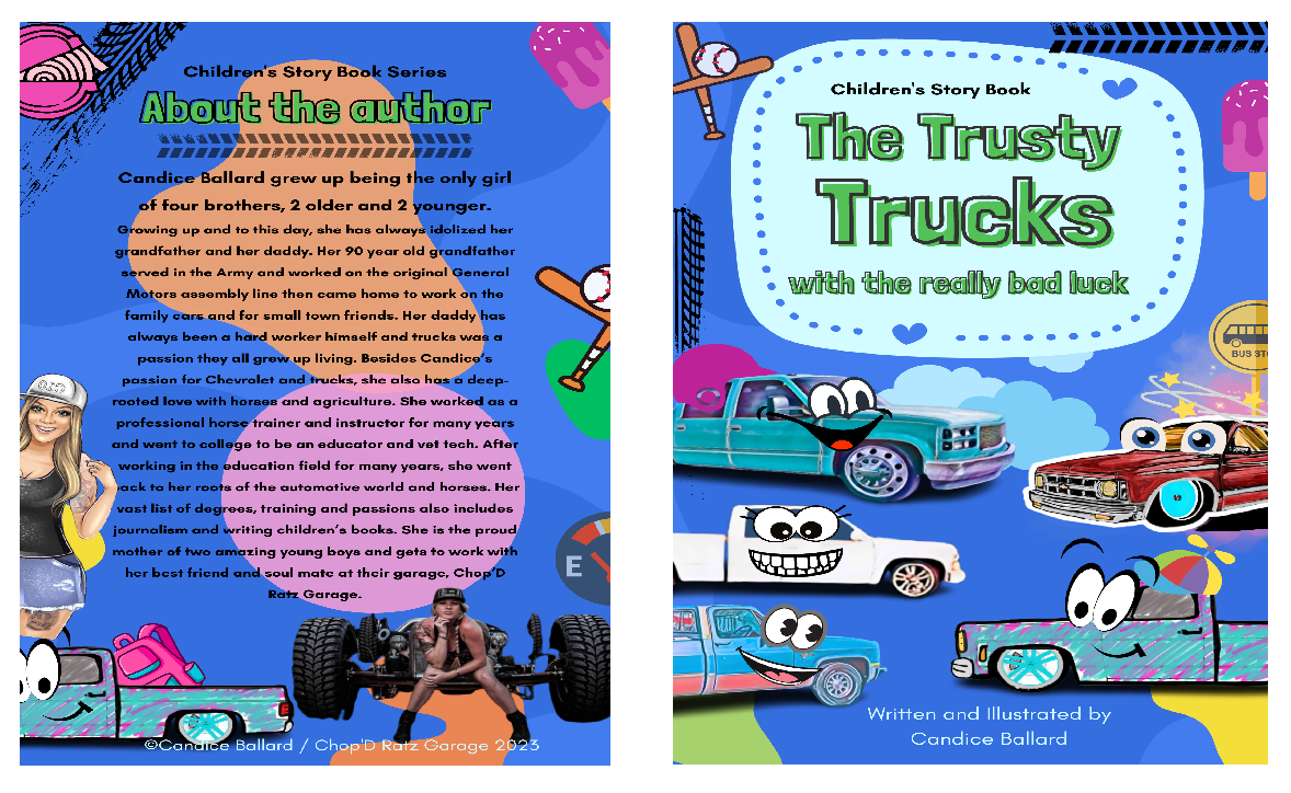 HARDCOVER EDITION The Trusty Trucks Children's Book - Chop'D Ratz Garage