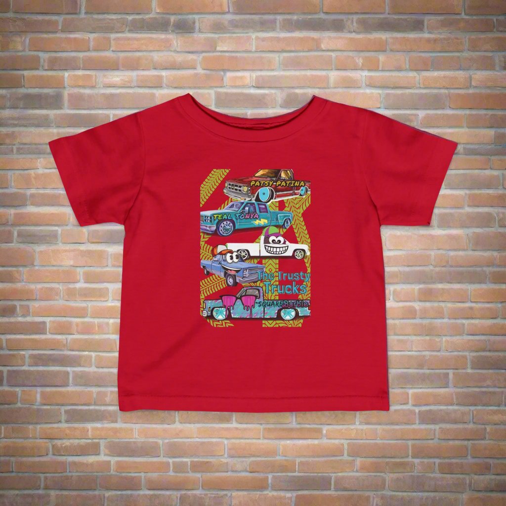 THE TRUSTY TRUCKS toddler shirt by author Candice Ballard, Chevy Trucks