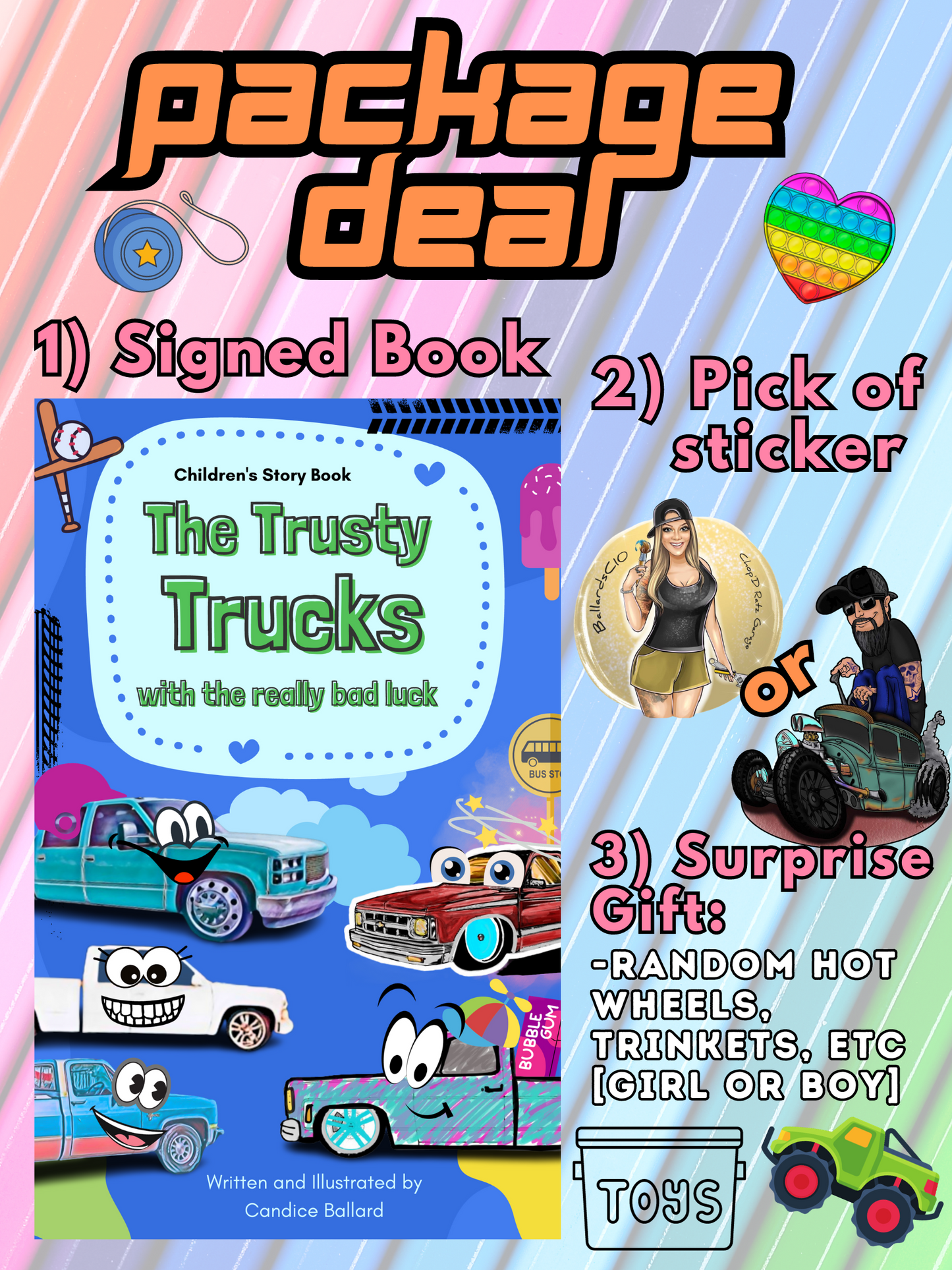 HARDCOVER EDITION The Trusty Trucks Children's Book - Chop'D Ratz Garage