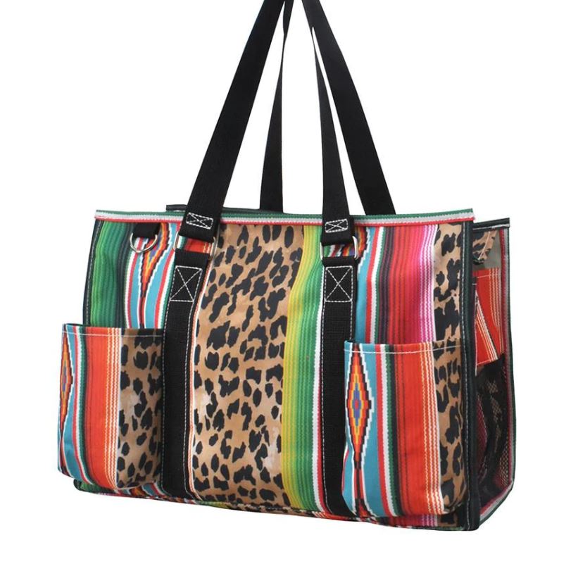 Serape Leopard Organizer Tote Bag - Chop'D Ratz Garage
