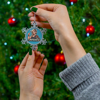 CRG Boss Lady Pewter Snowflake Ornament - Chop'D Ratz Garage
