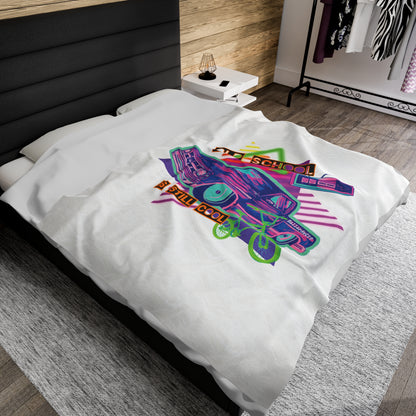 OLD SCHOOL COOL Velveteen Plush Blanket - Chop'D Ratz Garage