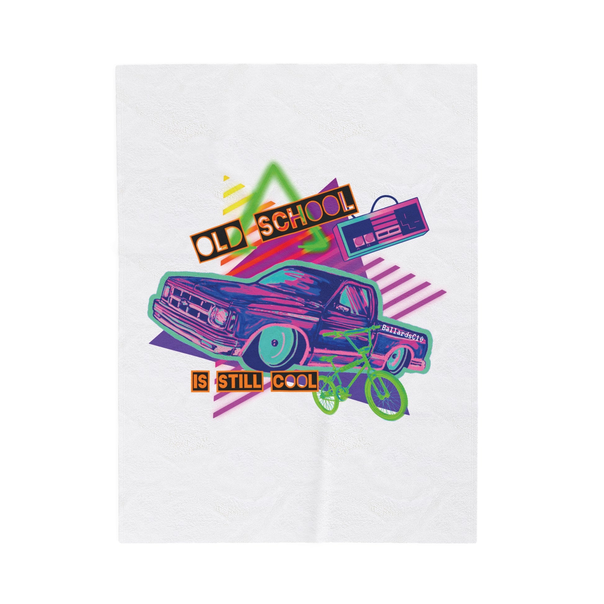 OLD SCHOOL COOL Velveteen Plush Blanket - Chop'D Ratz Garage