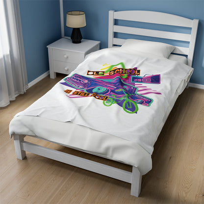 OLD SCHOOL COOL Velveteen Plush Blanket - Chop'D Ratz Garage