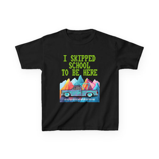 SquareBarbie Mini Nats Funny Kids Tee - 'I Skipped School to Be Here' Graphic Shirt - Chop'D Ratz Garage