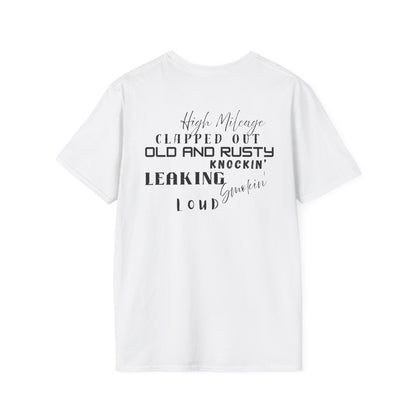High Mileage Vintage Unisex T-Shirt, Funny Car Lovers Tee, Gift for Him or Her, Automotive Humor, Casual Everyday Wear - Chop'D Ratz Garage