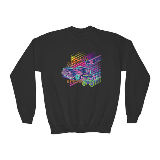 OLD SCHOOL COOL Kids Crewneck Sweatshirt - Chop'D Ratz Garage