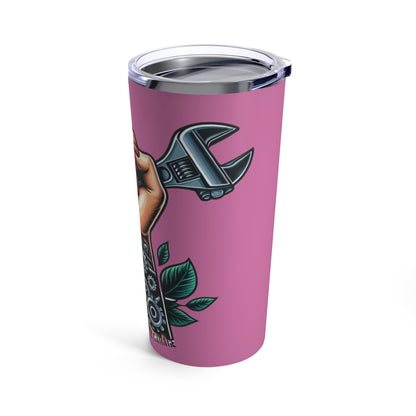 WE BUILD TOO Women Power Tumbler 20oz PINK - Chop'D Ratz Garage