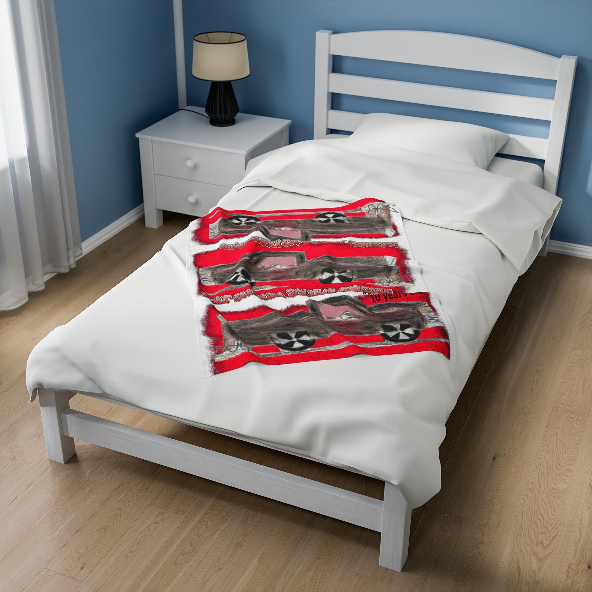 BUILT SHOULD BOUGHT by Easton Plush Blanket - Chop'D Ratz Garage