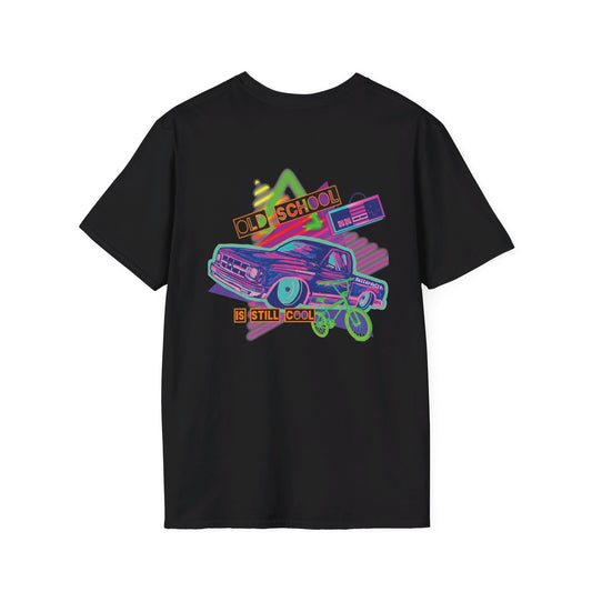 OLD SCHOOL COOL Unisex Softstyle T-Shirt BLACK - Chop'D Ratz Garage