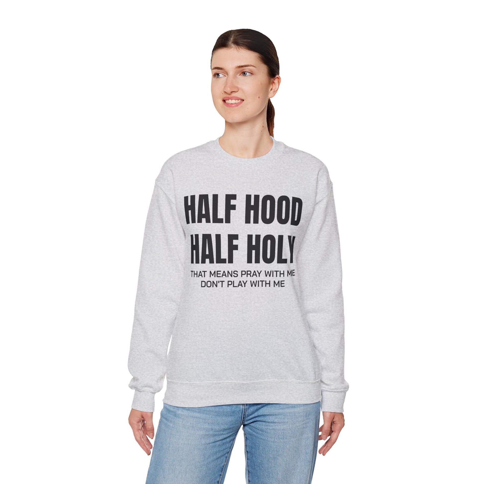 HALF HOOD HALF HOLY Unisex Sweatshirt - Chop'D Ratz Garage