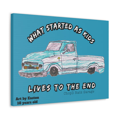 ART by EASTON C10 Canvas Gallery Wrap TEAL - Chop'D Ratz Garage