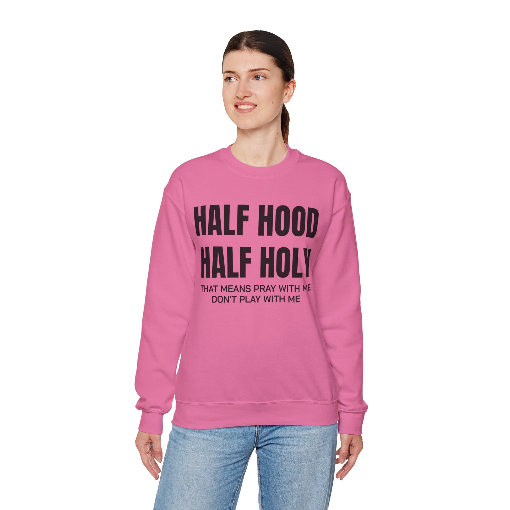 HALF HOOD HALF HOLY Unisex Sweatshirt - Chop'D Ratz Garage