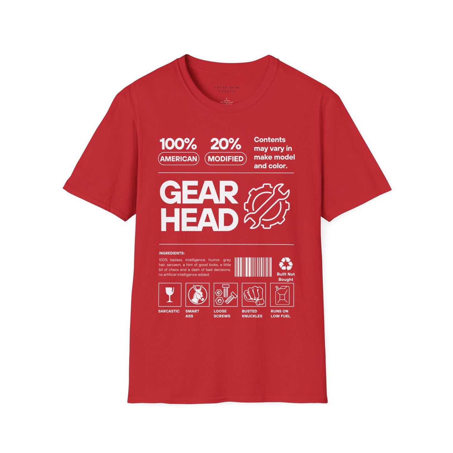 GEARHEAD 100% Unisex Shirt - Chop'D Ratz Garage