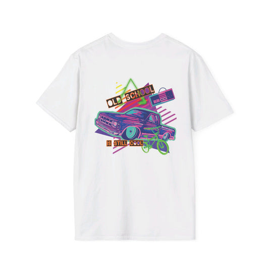 OLD SCHOOL COOL Unisex Softstyle T-Shirt WHITE - Chop'D Ratz Garage