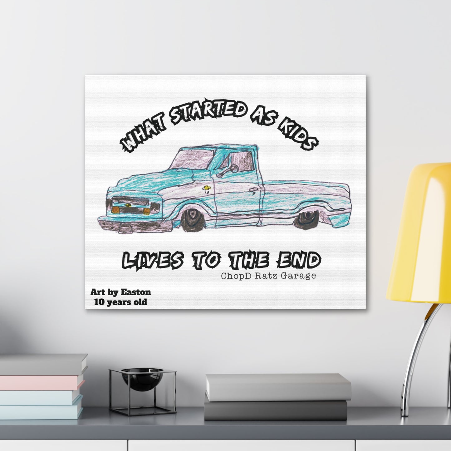 ART by EASTON C10 Canvas Gallery Wraps WHITE - Chop'D Ratz Garage