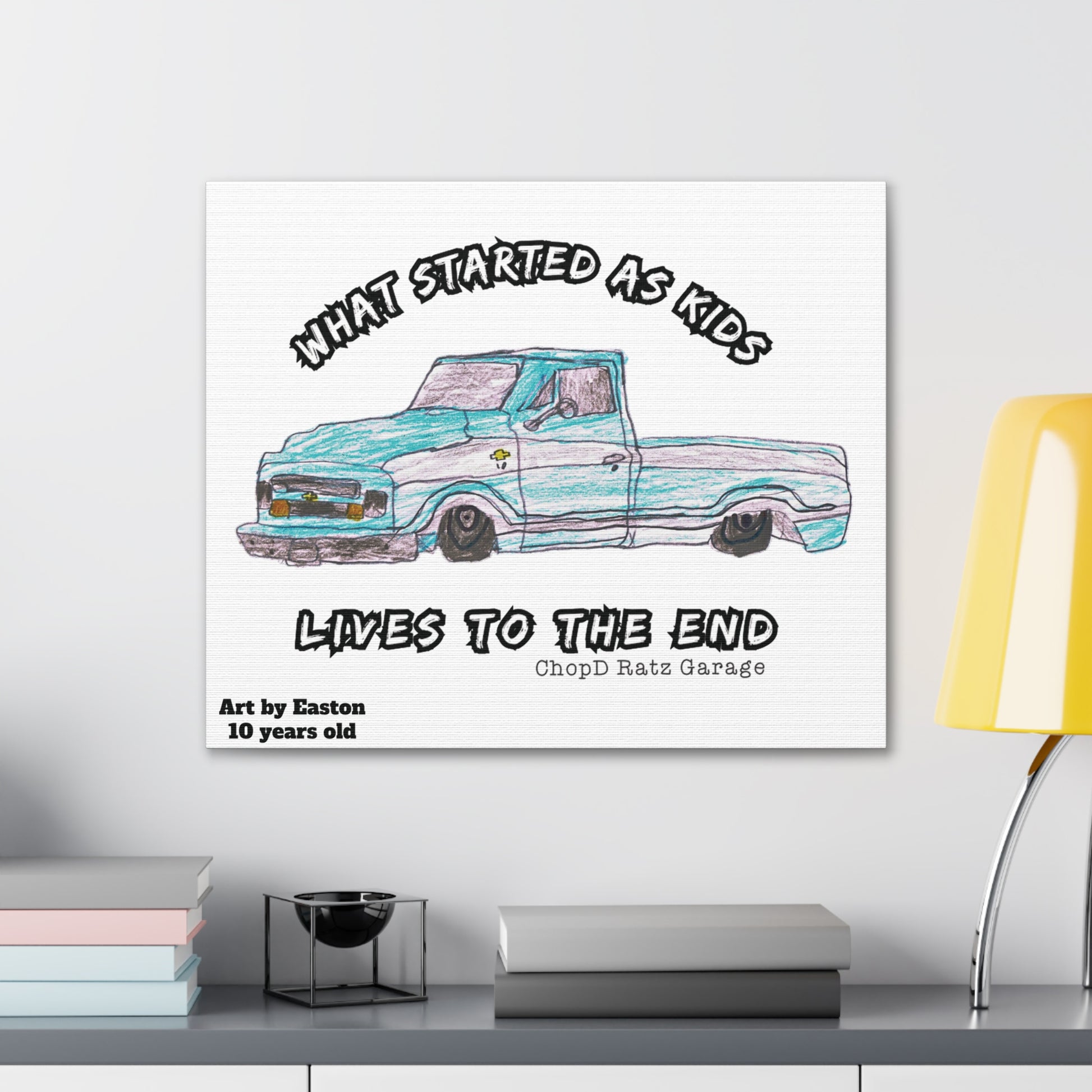 ART by EASTON C10 Canvas Gallery Wraps WHITE - Chop'D Ratz Garage