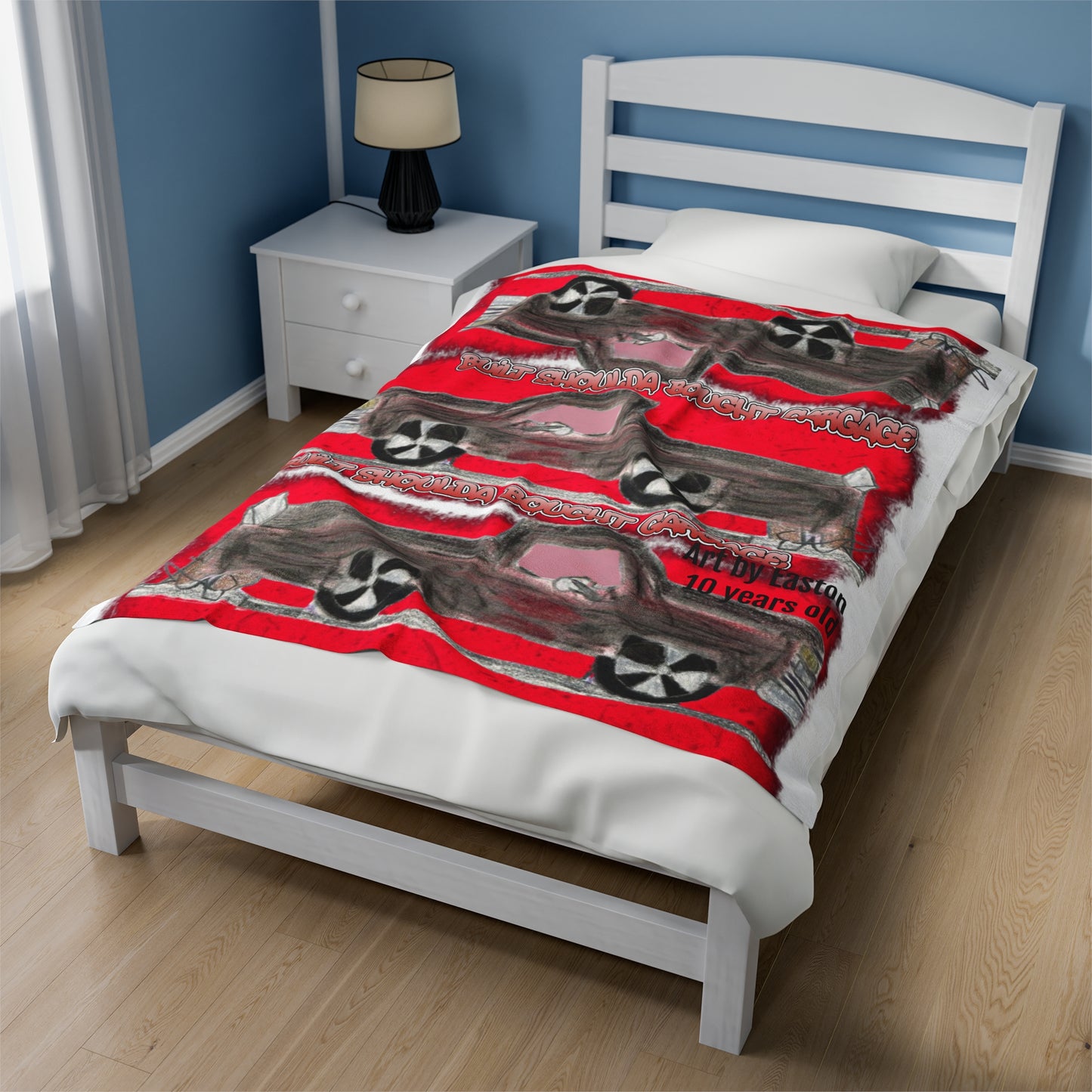 BUILT SHOULD BOUGHT by Easton Plush Blanket - Chop'D Ratz Garage